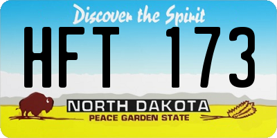 ND license plate HFT173
