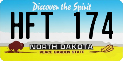 ND license plate HFT174