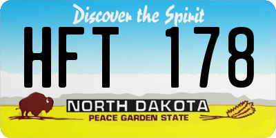 ND license plate HFT178