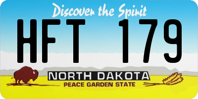 ND license plate HFT179