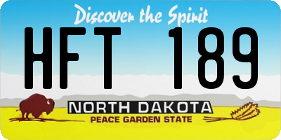 ND license plate HFT189