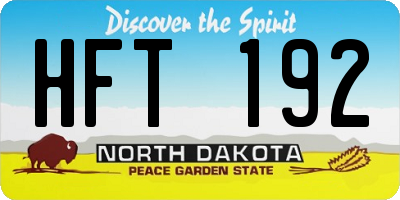 ND license plate HFT192