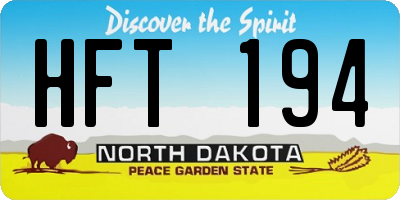 ND license plate HFT194