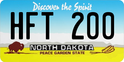 ND license plate HFT200