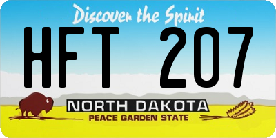 ND license plate HFT207