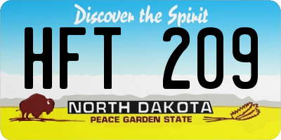 ND license plate HFT209
