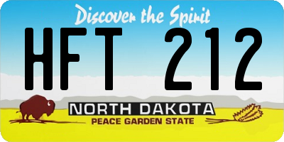 ND license plate HFT212