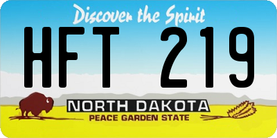 ND license plate HFT219