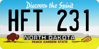 ND license plate HFT231