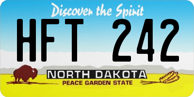 ND license plate HFT242