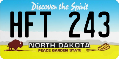 ND license plate HFT243