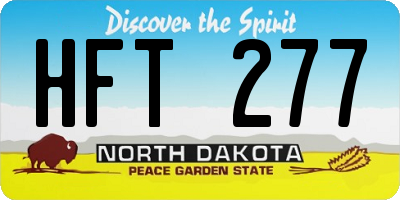 ND license plate HFT277