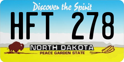 ND license plate HFT278