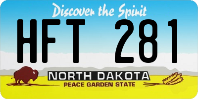 ND license plate HFT281