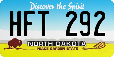 ND license plate HFT292