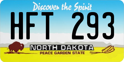 ND license plate HFT293