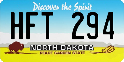 ND license plate HFT294
