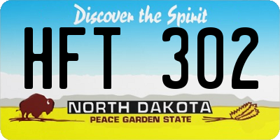 ND license plate HFT302