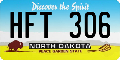 ND license plate HFT306