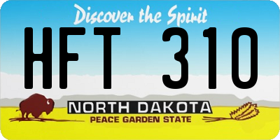 ND license plate HFT310