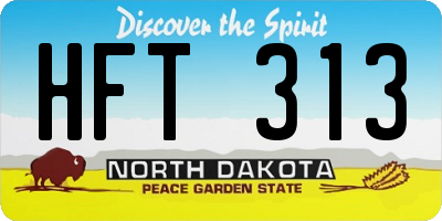ND license plate HFT313