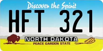 ND license plate HFT321