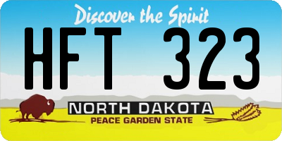 ND license plate HFT323