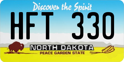 ND license plate HFT330