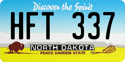 ND license plate HFT337
