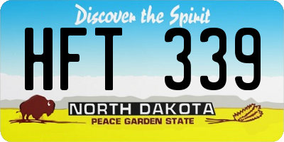 ND license plate HFT339