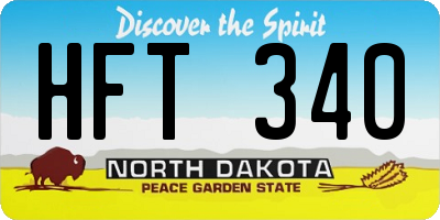 ND license plate HFT340