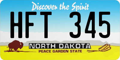 ND license plate HFT345