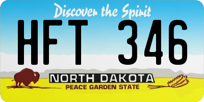 ND license plate HFT346