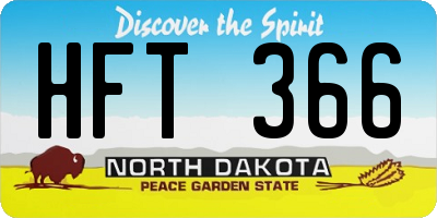 ND license plate HFT366