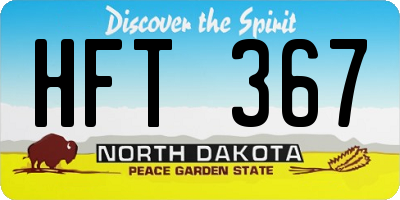 ND license plate HFT367