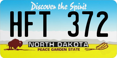 ND license plate HFT372