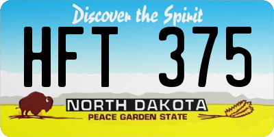 ND license plate HFT375