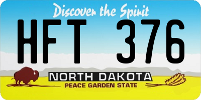 ND license plate HFT376