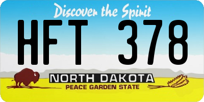 ND license plate HFT378