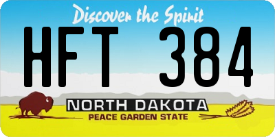 ND license plate HFT384