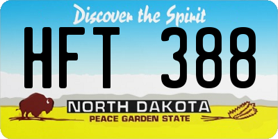ND license plate HFT388