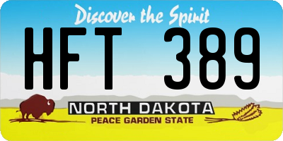 ND license plate HFT389