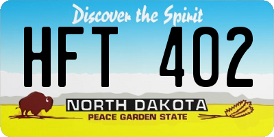 ND license plate HFT402