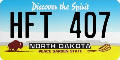 ND license plate HFT407