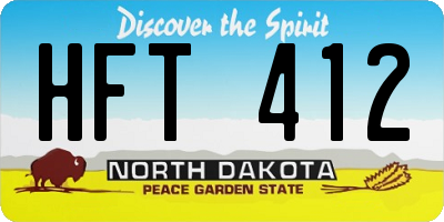 ND license plate HFT412