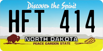 ND license plate HFT414