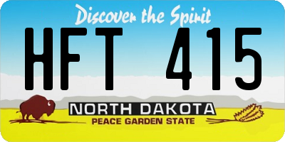 ND license plate HFT415