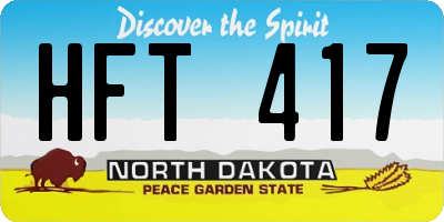 ND license plate HFT417