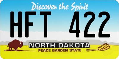 ND license plate HFT422