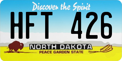 ND license plate HFT426